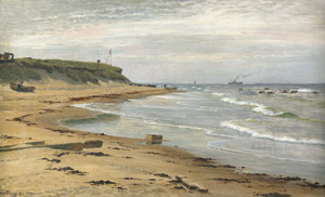 Lot 6160, Auction  105, Blache, Christian Vigilius, Fischer mit ihren booten am Strand, im Hintergrund ein Dampfschiff