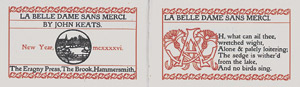 Lot 3289, Auction  111, Keats, John, La belle dame sans merci. 