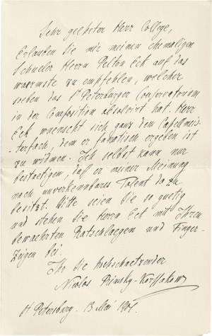 Los 2749 - Rimski-Korsakow, Nicolai - Brief an Hans Richter - 0 - thumb