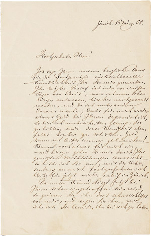 Los 2772 - Wagner, Richard - Brief Zürich 1858 - 0 - thumb