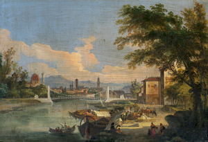 Los 6124 - Signorini, Giovanni - Blick über den Arno auf die Altstadt von Florenz  - 0 - thumb