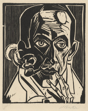 Lot 8115, Auction  115, Pechstein, Hermann Max, Selbstbildnis mit Pfeife