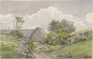 Lot 6799, Auction  121, Aagaard, Carl Frederik, Dänischer Landhof bei aufziehendem Regen