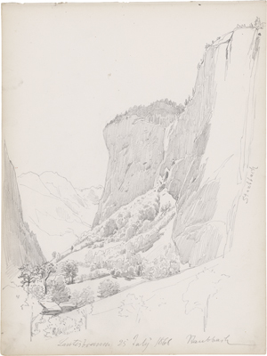 Lot 6816, Auction  121, Werner, Anton von, Reise durch die Schweizer Alpen - Teile des Skizzenbuches Nr. 876 von 1868