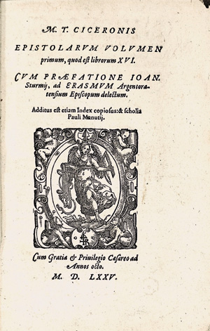 Los 726 - Cicero, Marcus Tullius - Epistolarum volumen primum, quod est librorum XVI. Straßburg, Josias Rihel, 1575 - 0 - thumb