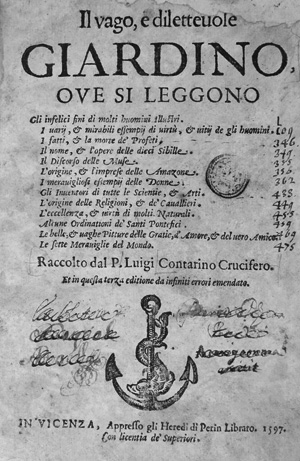 Los 728 - Contarino, Luigi - Il vago, e dilettevole giardino. Vicenza, Libraro & Greco, 1586. - Erste Ausgabe - 0 - thumb