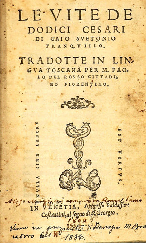 Los 786 - Suetonius Tranquillus, Caius - Le Vite de dodici Cesari. Venedig, Baldassare Constantini, 1554. - Früher italienischer Druck - 0 - thumb