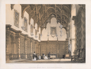 Los 870 - Englische Schlösser - Sammlung von 58 farbigen Lithographien. England um 1880. - Verschiedene Raum-Darstellungen - 0 - thumb
