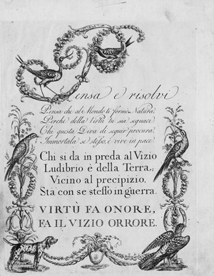 Los 876 - Giarrè, Gaetano - Alfabeto di lettere iniziali. Florenz, G. Moro, 1797. - Vier Kupferstiche - 0 - thumb