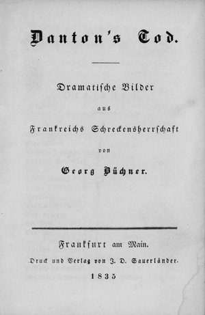 Los 1518 - Büchner, Georg - Danton's Tod. Frankfurt, J. D. Sauerländer, 1835. - Erste Ausgabe. - 0 - thumb