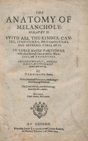 Los 1519 - Burton, Robert - The Anatomy of Melancholy. The second edition. Oxford 1624. - Zweite Auflage - 0 - thumb