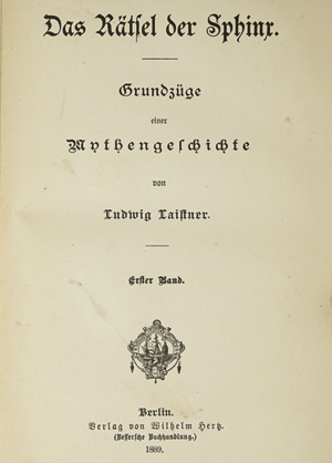 Los 1642 - Laistner, Ludwig - Das Rätsel der Sphinx. Berlin, Wilhelm Hertz, 1889 - 0 - thumb