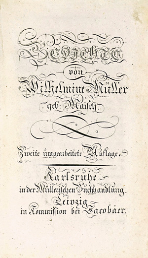 Los 1672 - Müller, Wilhelmine - Gedichte. Karlsruhe, Müller und Leipzig, Jacobäer, 1806 - 0 - thumb