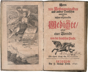 Los 1675 - Neukirch, Benjamin - Herrn von Hoffmannswaldau und andrer Deutschen auserlesene und bißher ungedruckte Gedichte. Leipzig, Fritsch, 1695 - 0 - thumb