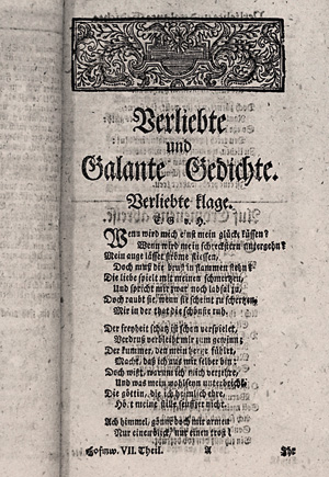 Los 1676 - Neukirch, Benjamin - Herrn von Hoffmanswaldau und anderer Deutschen außerlesene Gedichte. Frankfurt, Leipzig und Wien, P. Straub, 1727 - 0 - thumb