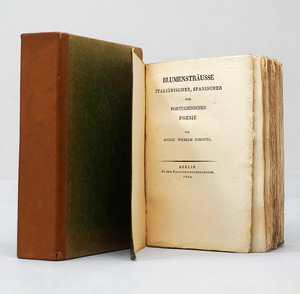 Los 1712 - Schlegel, August Wilhelm von - Blumensträusse italienischer, spanischer und portugiesischer Poesie. Berlin, Realschulbuchhandlung, 1804. - Erste Ausgabe - 0 - thumb