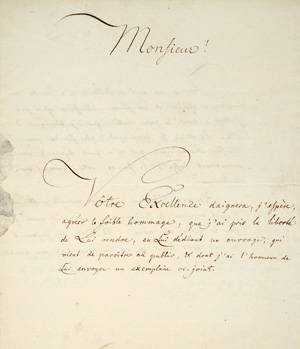 Lot 2074, Auction  125, Schulze, Johann Michael Friedrich, Brief an eine Exzellenz. 1796 