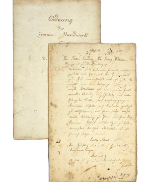 Los 2119 - Zunftordnungen - 2 Zimmerhandwerks-Zunftbücher. Wohl 1720 und 1795 - 0 - thumb