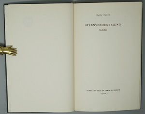 Los 3320 - Sachs, Nelly - Sternverdunkelung (und:) In den Wohnungen des Todes. Amsterdam, Bermann-Fischer, 1949. - Erste Ausgabe. Beigabe - 0 - thumb