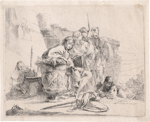 Los 5319 - Tiepolo, Giovanni Battista - Sitzender Knabe, sich auf eine Vase stützend - 0 - thumb