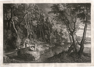 Los 5492 - Bolswert, Schelte Adams - Landschaft mit Hirte und Schafen am Wasser - 0 - thumb
