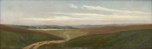 Los 6156 - Kyhn, Vilhelm - Abendstimmung über der dänischen Landschaft, am Horizont eine Windmühle - 0 - thumb