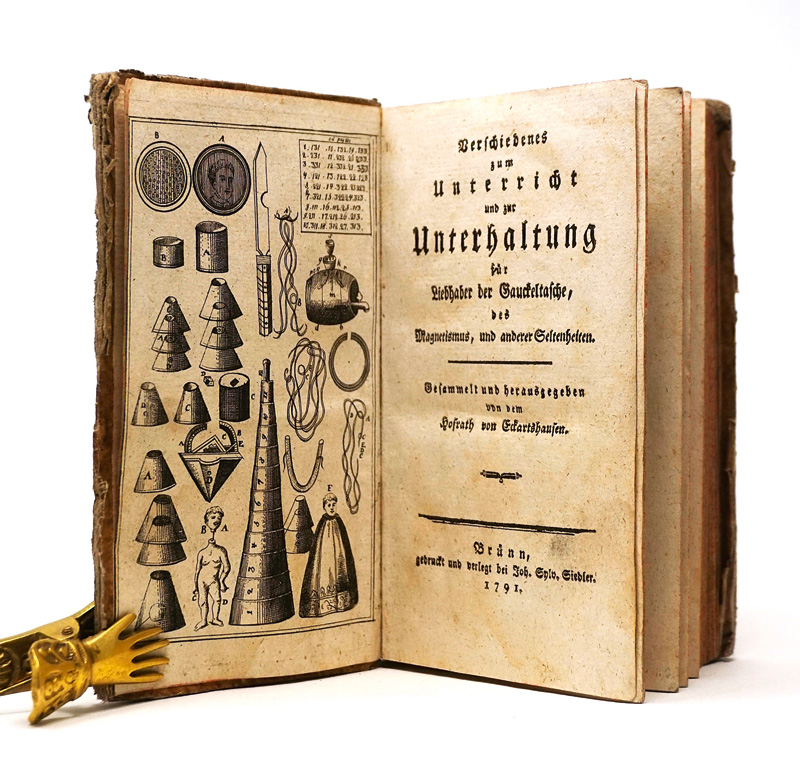Lot 489, Auction  125, Eckartshausen, Karl von, Verschiedenes zum Unterricht und zur Unterhaltung für Liebhaber der Gauckeltasche, des Magnetismus, und anderer Seltenheiten. Brünn, Siedler, 1791