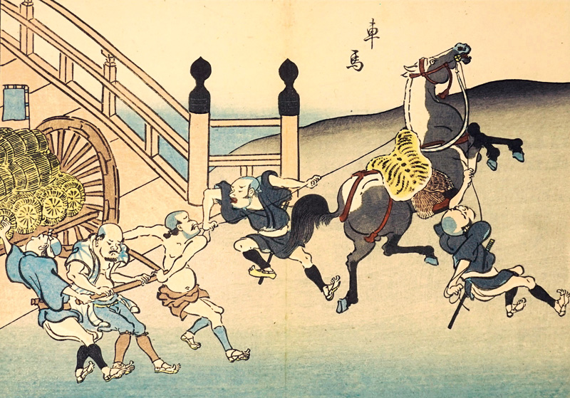 Lot 544, Auction  125, Itchô, Hanabusa, 2 Einzelblätter aus dem Itcho Kyogashu. Wohl Osaka 1888