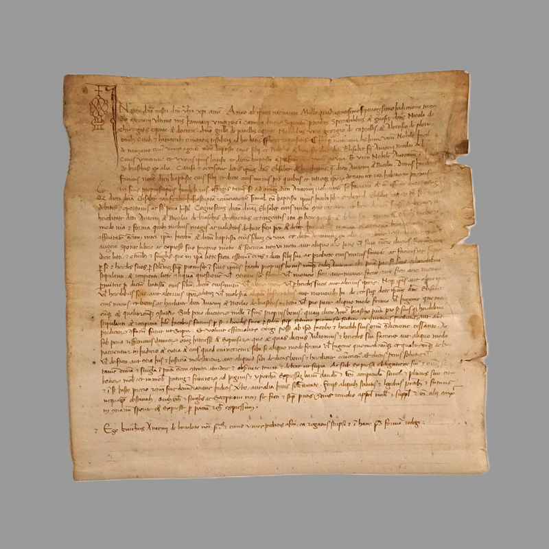 Lot 1022, Auction  125, Erbschaftsurkunde, Kanzleiabschrift einer Berurkundung über Ländereien in Oberitalien