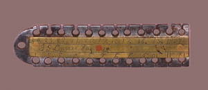 Linike, Johann Georg, Saitenmesser. Drahtstärkenmessgerät für Tasteninstrumentsaiten 