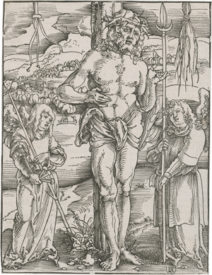 Lot 5232, Auction  126, Schäufelein, Hans, Vier Blatt aus der Passion: Kaiphas, Kreuz, Kreuzigung