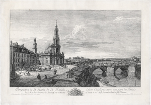 Lot 5267, Auction  126, Bellotto, Bernardo, Perspective de la Facade de la Roiale Eglise Catolique, avec une part du Palais ... 