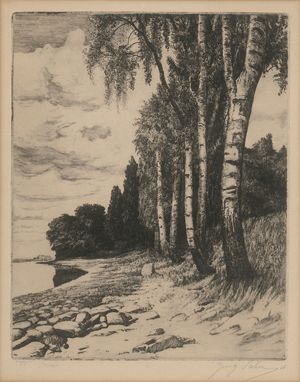 Lot 5440, Auction  126, Jahn, Georg, Birken am Seeufer