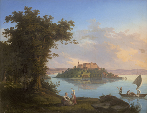Lot 6054, Auction  126, Büttgen, Peter Jakob, Blick vom Ufer des Bodensees auf die Insel Mainau und das Schloss