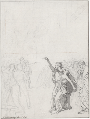 Lot 6616, Auction  126, Eckersberg, Christoffer Wilhelm, Virginia wird von ihrem Vater getötet, um sie vor den Avancen von Appius Claudius zu bewahren