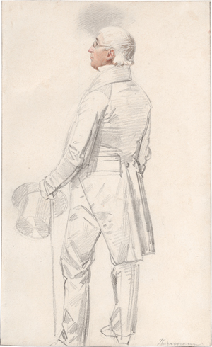 Lot 6627, Auction  126, Krüger, Franz, Bildnis eines Herrn mit Zylinder in Rückenansicht