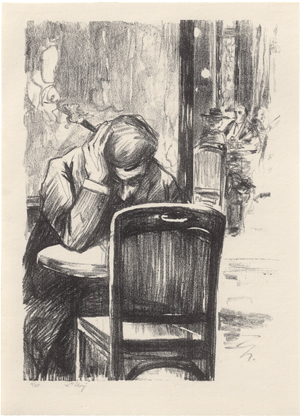 Lot 7025, Auction  126, Ury, Lesser, Rauchender Herr im Café III