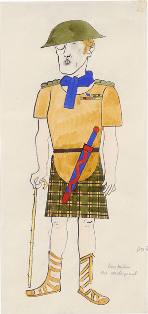 Lot 7092, Auction  126, Grosz, George, Hauptmann (zu George Shaw, Androklus und der Löwe)