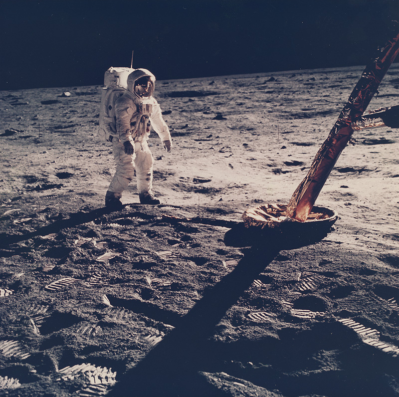Lot 4196, Auction 126, NASA, Buzz Aldrin near the Lunar Module footpad, Apollo 11