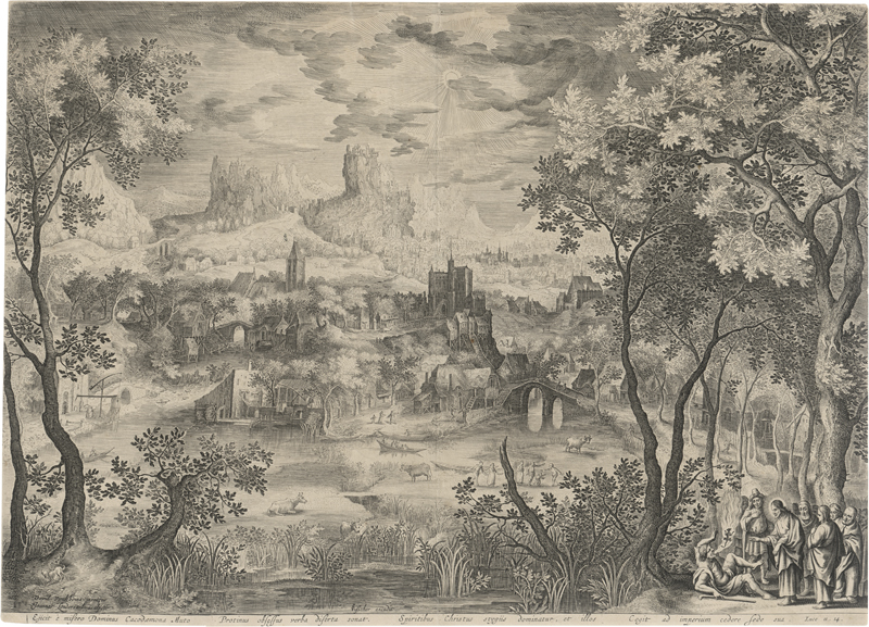 Lot 5165, Auction 126, Londerseel, Jan van, Landschaft mit Christus, der einem Kranken den Dämon austreibt