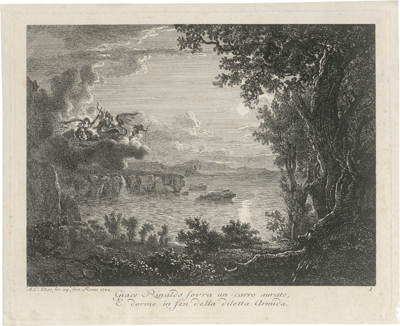 Lot 5283, Auction 126, Dies, Albert Christoph, Die beiden Landschaften mit Armida und Medea in den Lüften