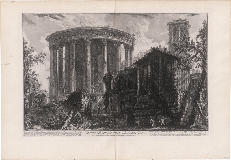 Lot 5323, Auction 126, Piranesi, Giovanni Battista, Veduta del tempio della Sibilla in Tivoli
