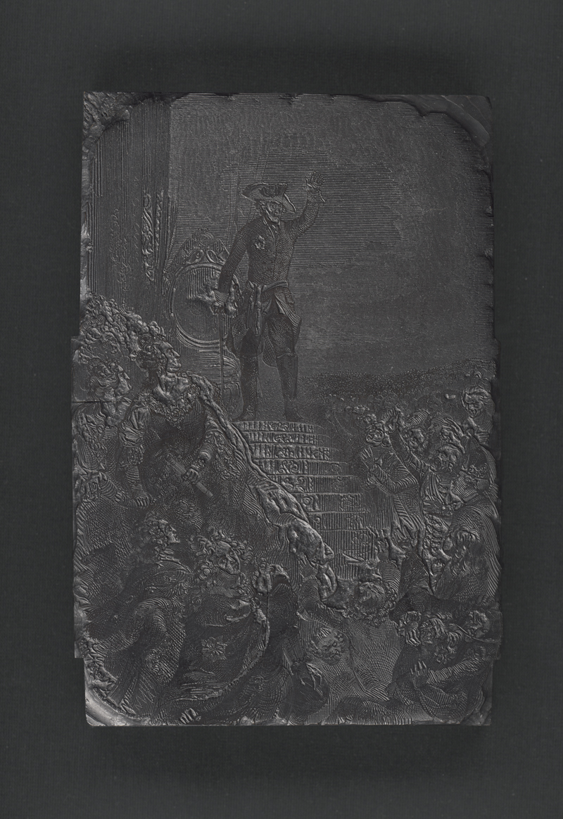 Lot 5397, Auction  126, Menzel, Adolph von, Friedrich über dem Volk und den besiegten Fürsten; Eine Gruppe von Offizieren...