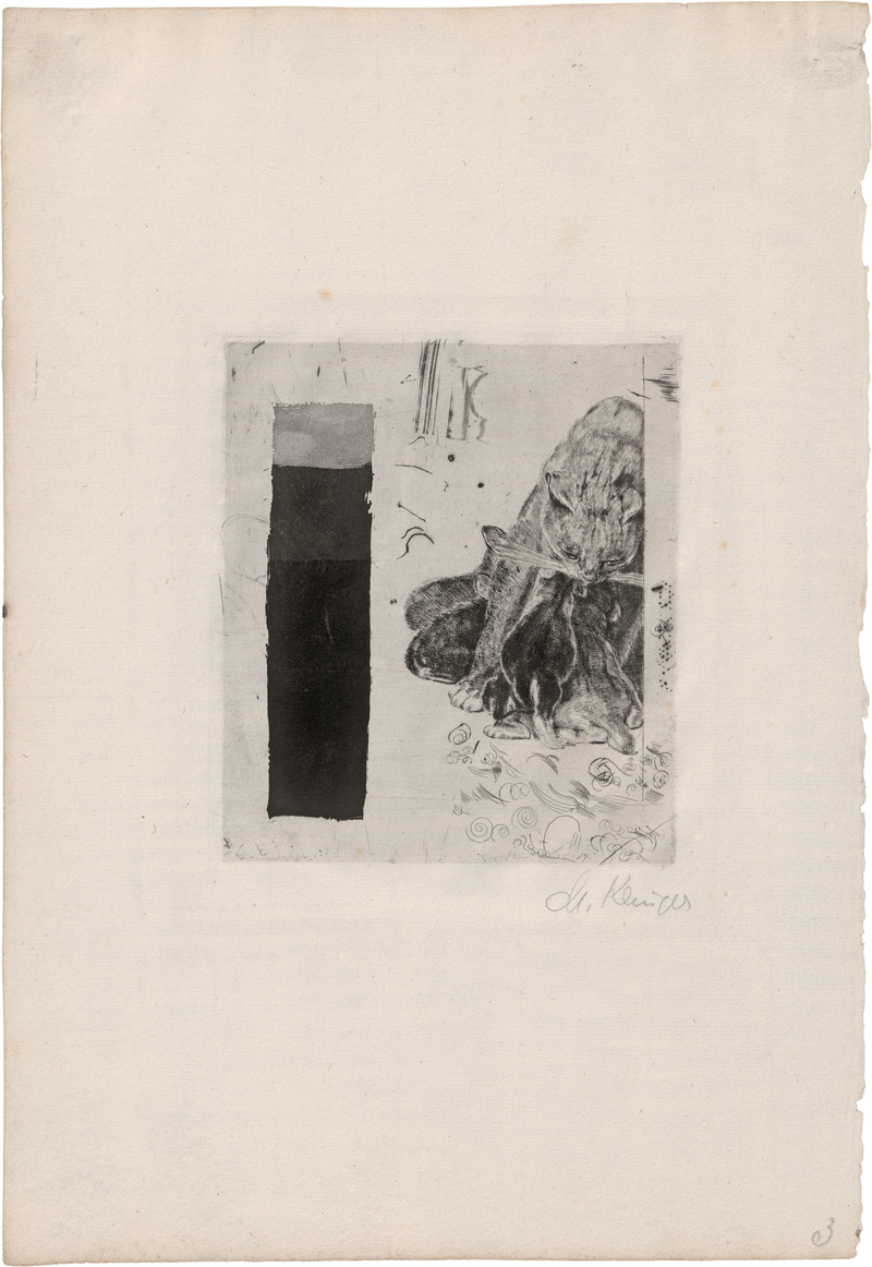 Lot 5450, Auction  126, Klinger, Max, Katze mit säugende Jungen