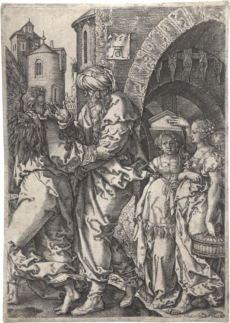 Lot 5480, Auction  126, Aldegrever, Heinrich, Lot und seine Töchter auf der Flucht