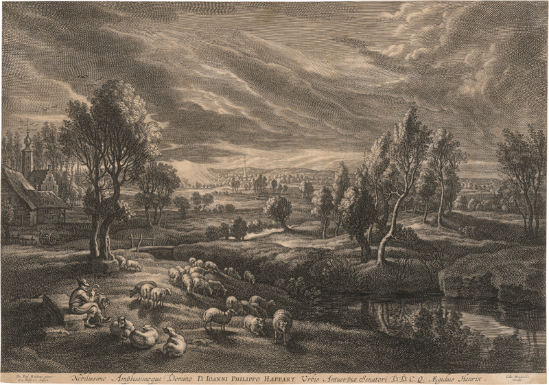 Lot 5506, Auction  126, Bolswert, Schelte Adams, Landschaft mit Schafen und Hirte