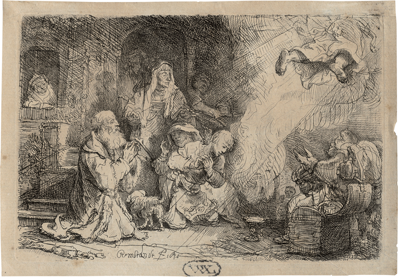 Lot 5664, Auction 126, Rembrandt Harmensz. van Rijn, Der Engel vor der Familie des Tobias verschwindend