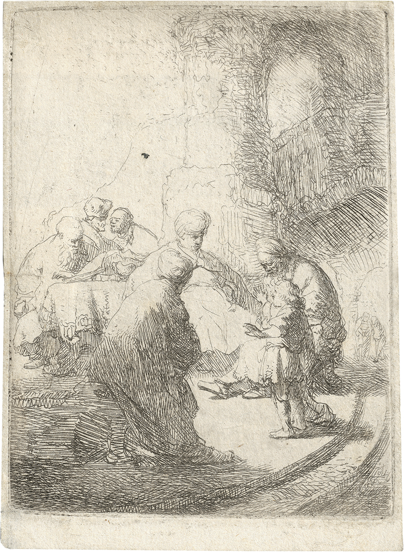 Lot 5666, Auction 126, Rembrandt Harmensz. van Rijn, Jesus als Knabe unter den Schriftgelehrten