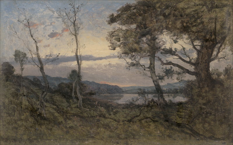 Lot 6167, Auction 126, Harpignies, Henri Joseph, Abendstimmung über einer Flusslandschaft