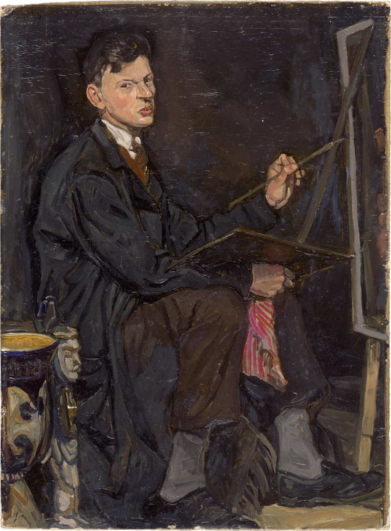 Lot 6221, Auction  126, Deutsch, um 1920. Selbstbildnis vor der Staffelei